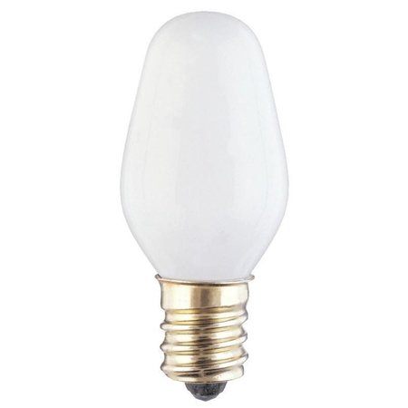 WESTINGHOUSE 7 W C7 Specialty Incandescent Bulb E12 (Candelabra) White , 2PK 03792